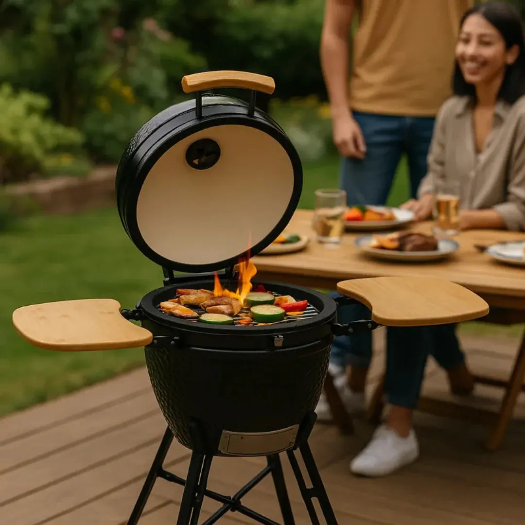Kamado-grill – 21 tum – Svart
